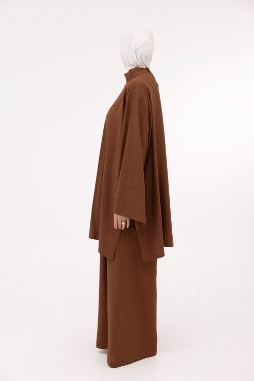 Ensemble Eleana en lin marron