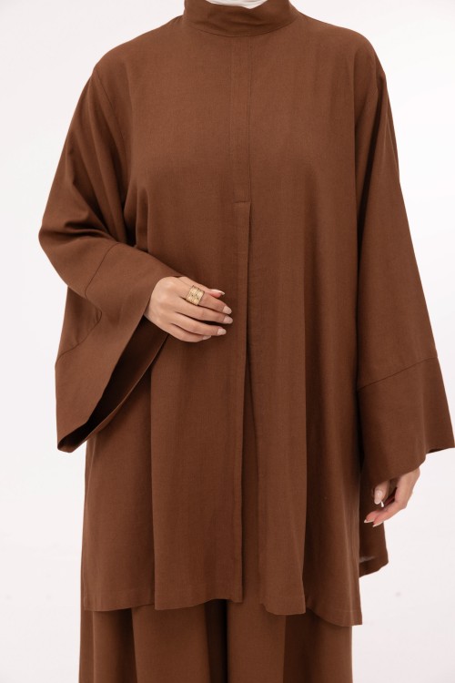 Ensemble Eleana en lin marron