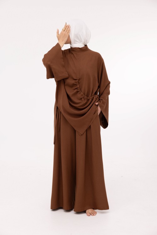 Ensemble Eleana en lin marron