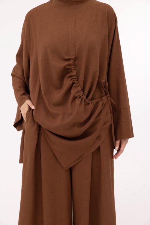 Ensemble Eleana en lin marron