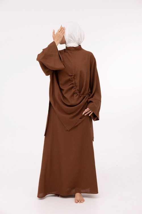 Ensemble Eleana en lin marron