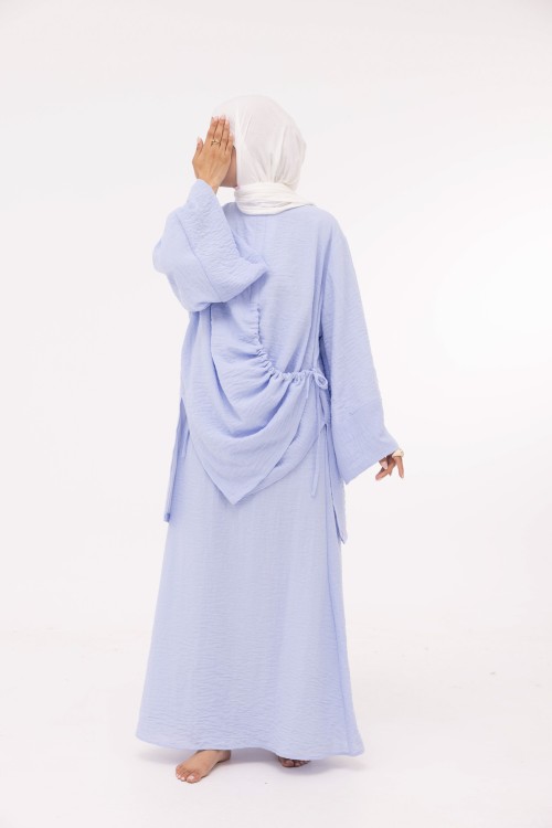 Ensemble Eleana en lin bleu bébé