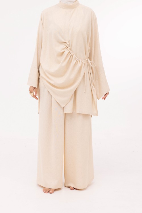 Ensemble Eleana en lin beige chiné