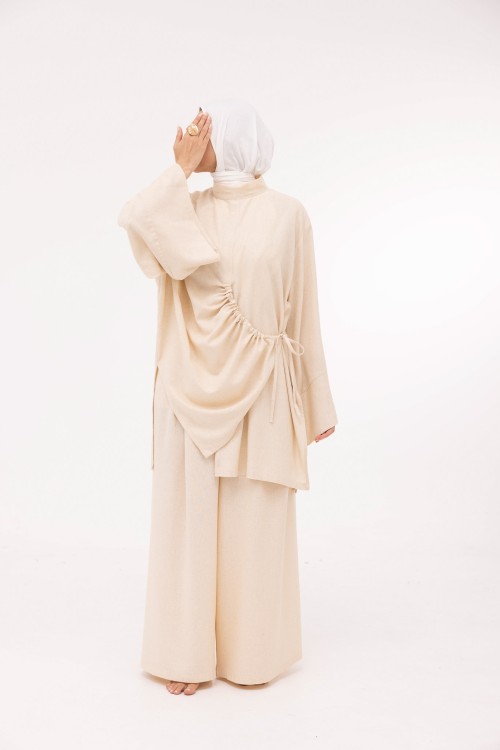 Ensemble Eleana en lin beige chiné