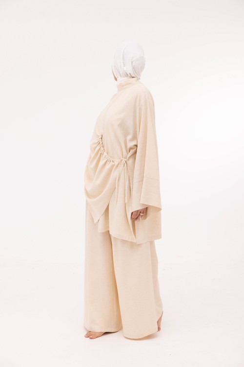 Ensemble Eleana en lin beige chiné