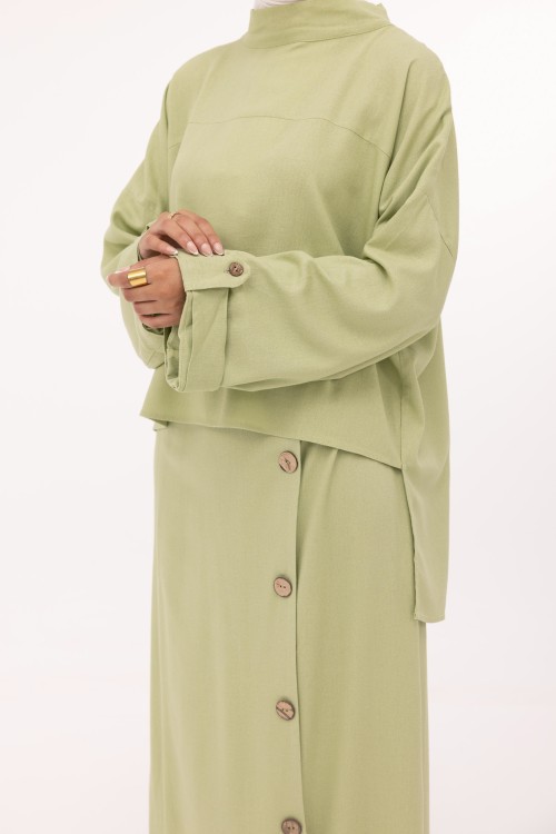 Ensemble Anabelle en lin vert