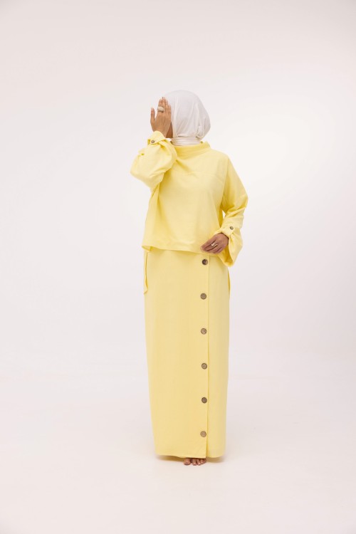 Ensemble Anabelle en lin jaune