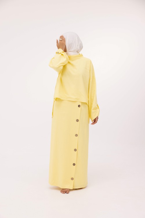Ensemble Anabelle en lin jaune