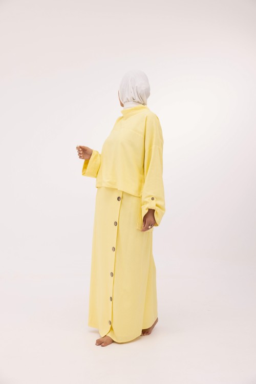 Ensemble Anabelle en lin jaune