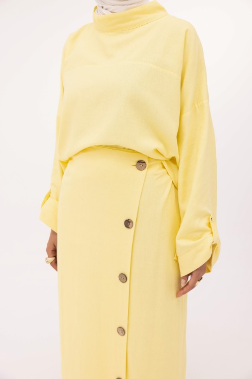 Ensemble Anabelle en lin jaune
