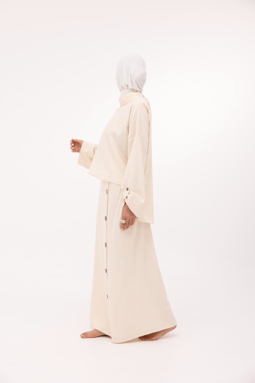 Ensemble Anabelle en lin crème