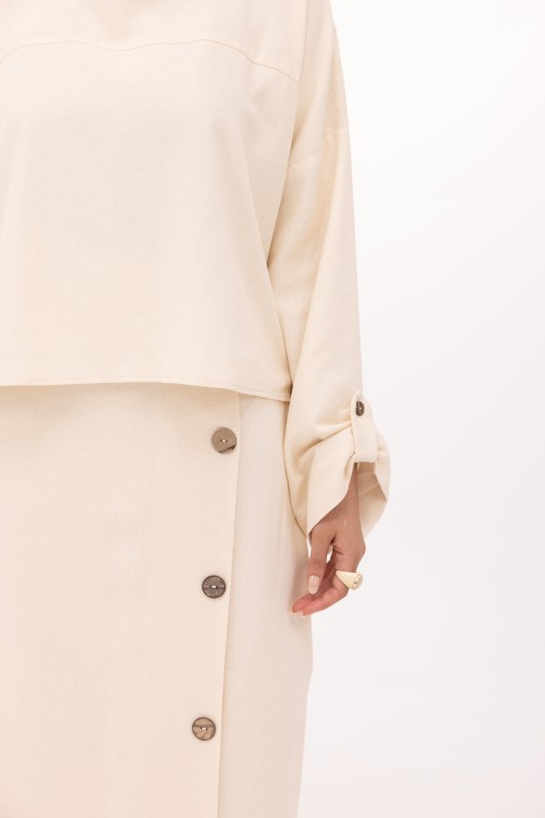 Ensemble Anabelle en lin crème