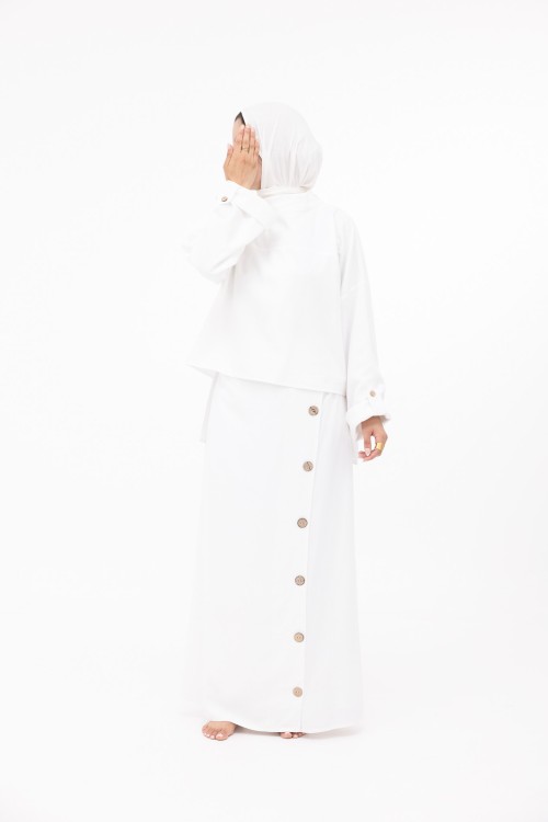 Ensemble Anabelle en lin blanc