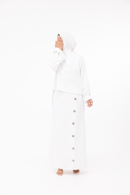 Ensemble Anabelle en lin blanc