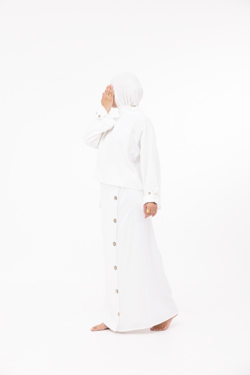 Ensemble Anabelle en lin blanc