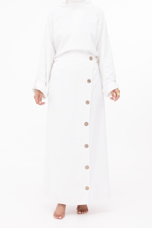 Ensemble Anabelle en lin blanc