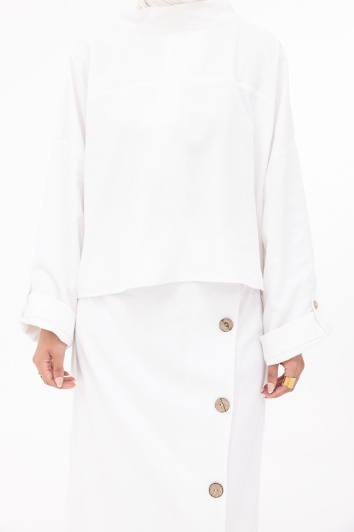 Ensemble Anabelle en lin blanc