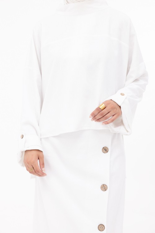 Ensemble Anabelle en lin blanc