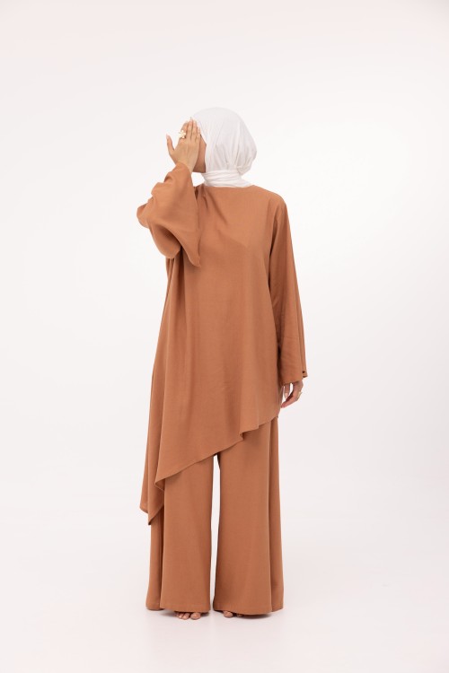 Ensemble Maeva en lin noisette