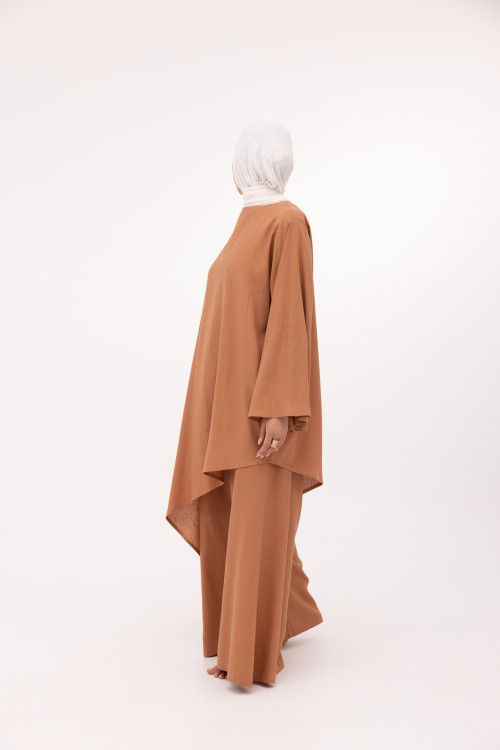 Ensemble Maeva en lin noisette