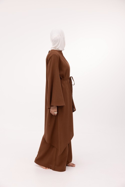 Ensemble Maeva en lin marron