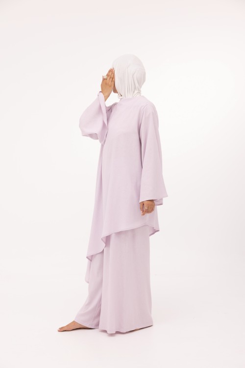 Ensemble Maeva en lin lilas