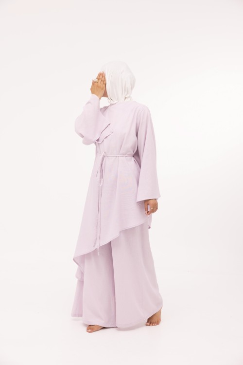 Ensemble Maeva en lin lilas