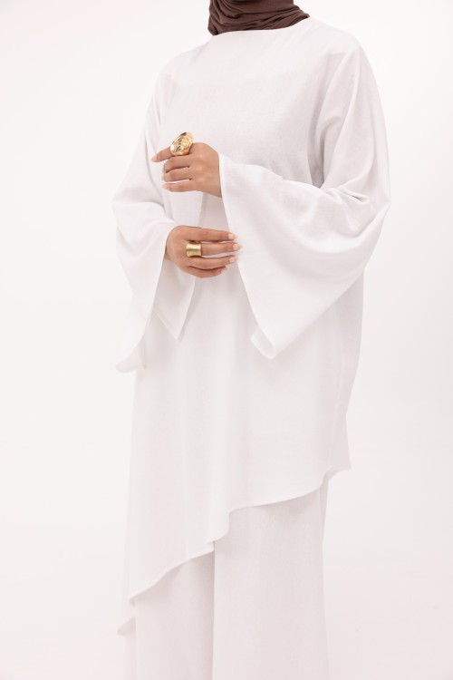 Ensemble Maeva en lin blanc