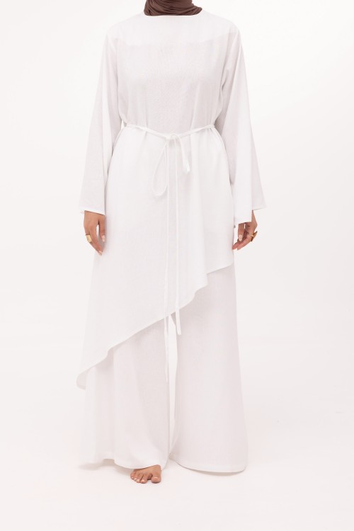 Ensemble Maeva en lin blanc