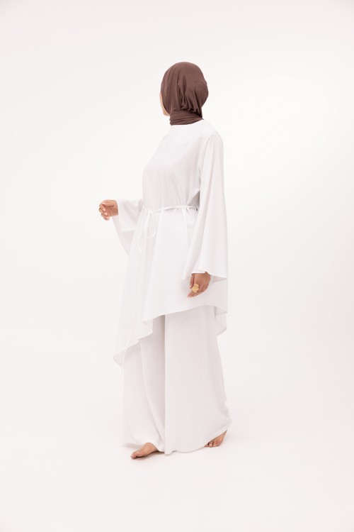 Ensemble Maeva en lin blanc
