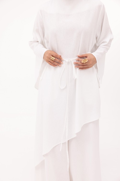Ensemble Maeva en lin blanc