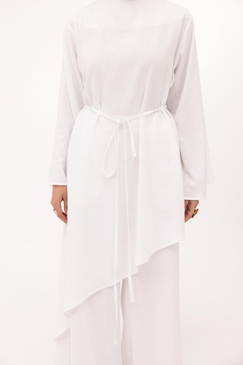 Ensemble Maeva en lin blanc