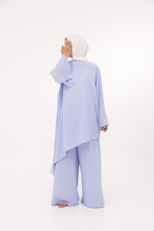 Ensemble Maeva en lin baby blue