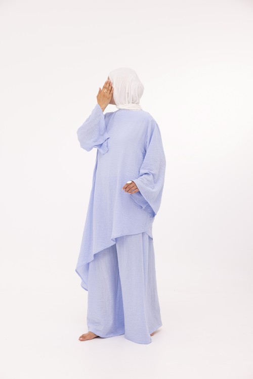 Ensemble Maeva en lin baby blue