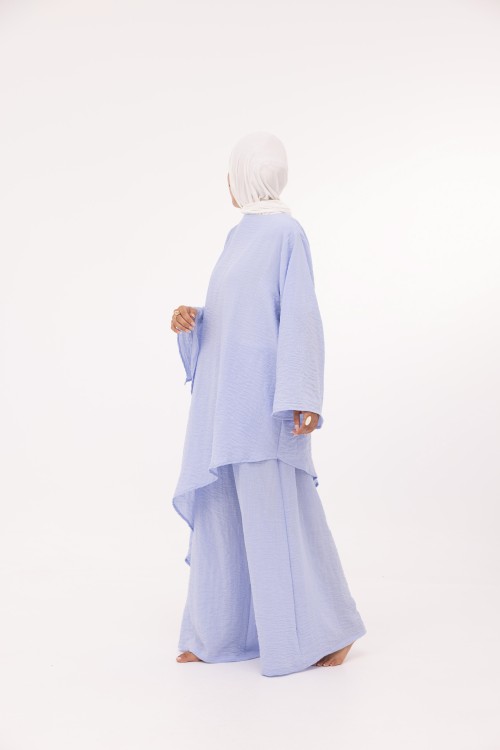 Ensemble Maeva en lin baby blue