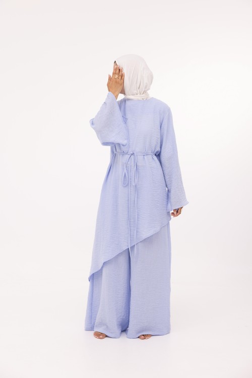 Ensemble Maeva en lin baby blue