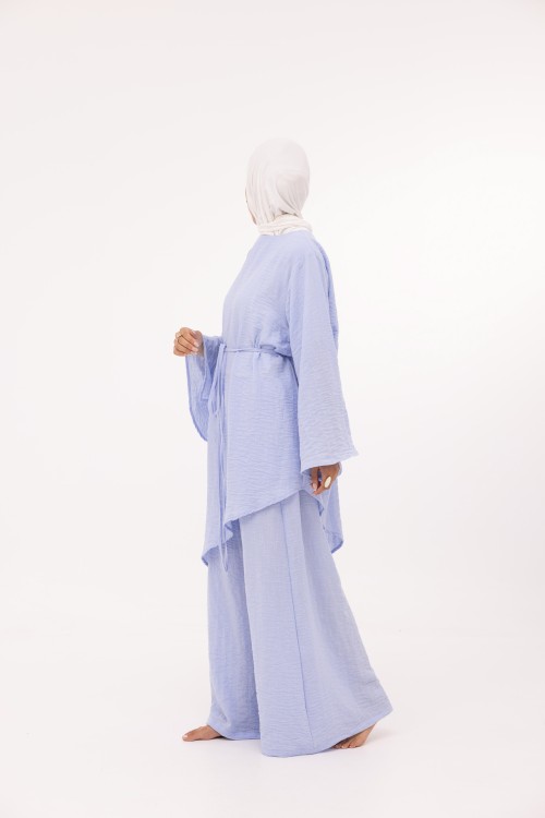 Ensemble Maeva en lin baby blue