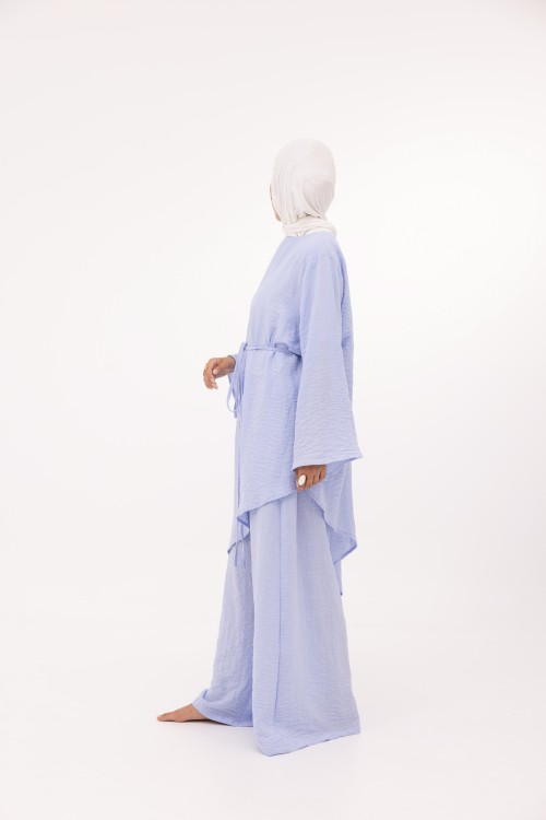 Ensemble Maeva en lin baby blue
