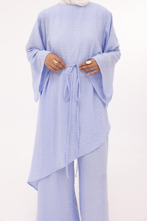 Ensemble Maeva en lin baby blue