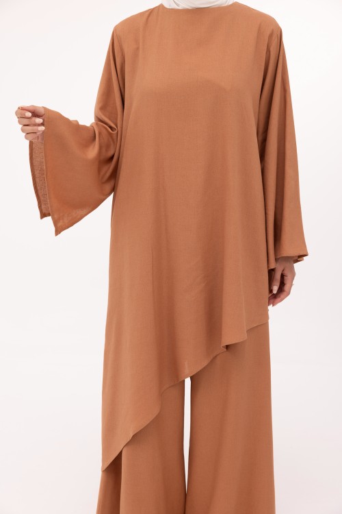 Ensemble Maeva en lin noisette