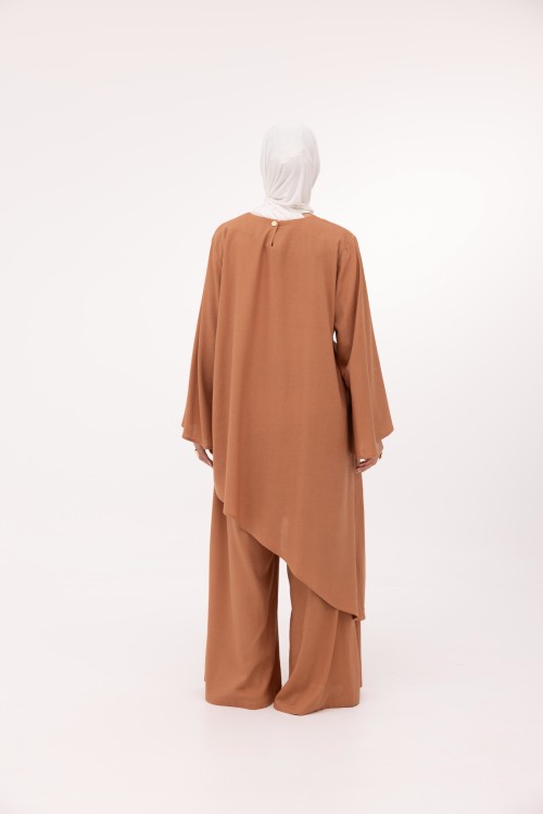 Ensemble Maeva en lin noisette