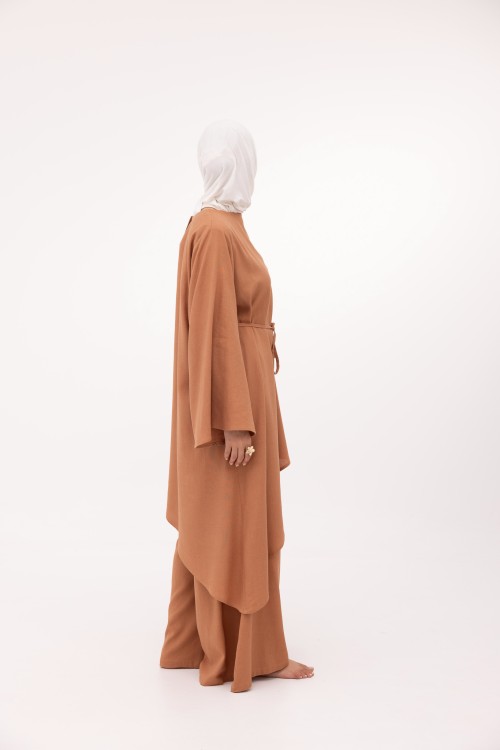 Ensemble Maeva en lin noisette