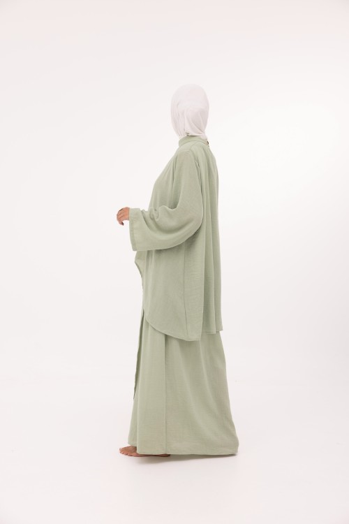 Ensemble Fanny en lin vert