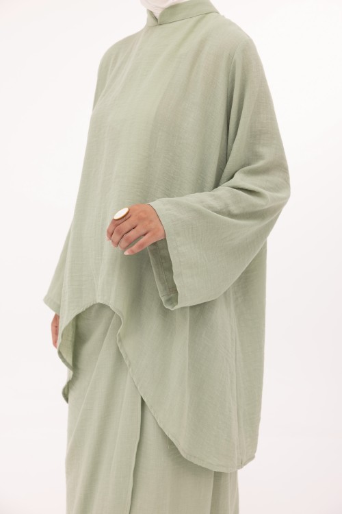 Ensemble Fanny en lin vert