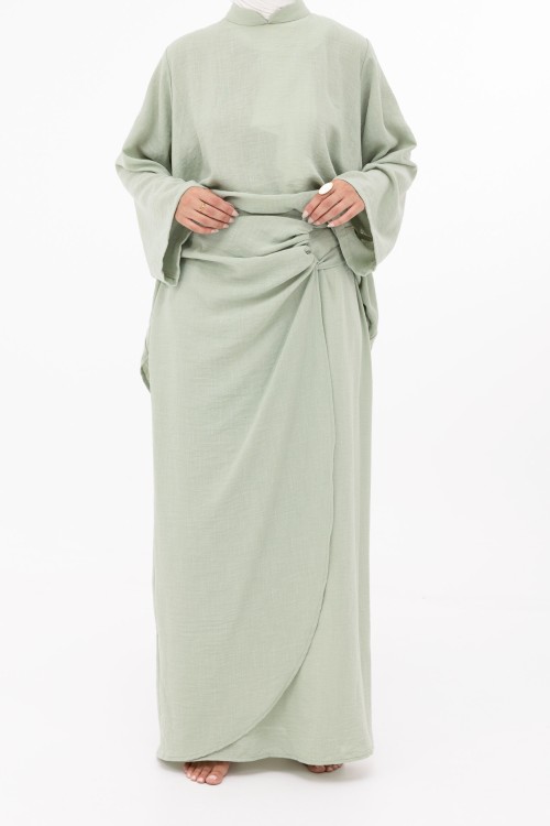 Ensemble Fanny en lin vert