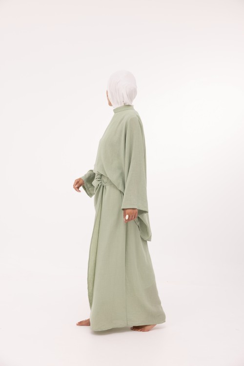 Ensemble Fanny en lin vert