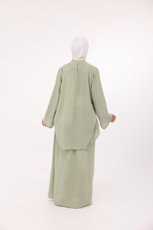 Ensemble Fanny en lin vert