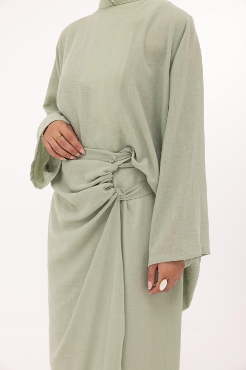 Ensemble Fanny en lin vert