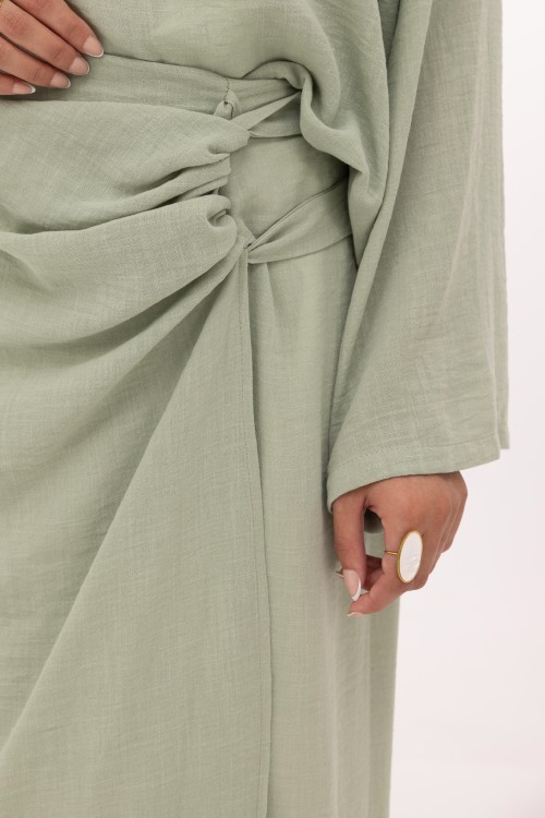 Ensemble Fanny en lin vert