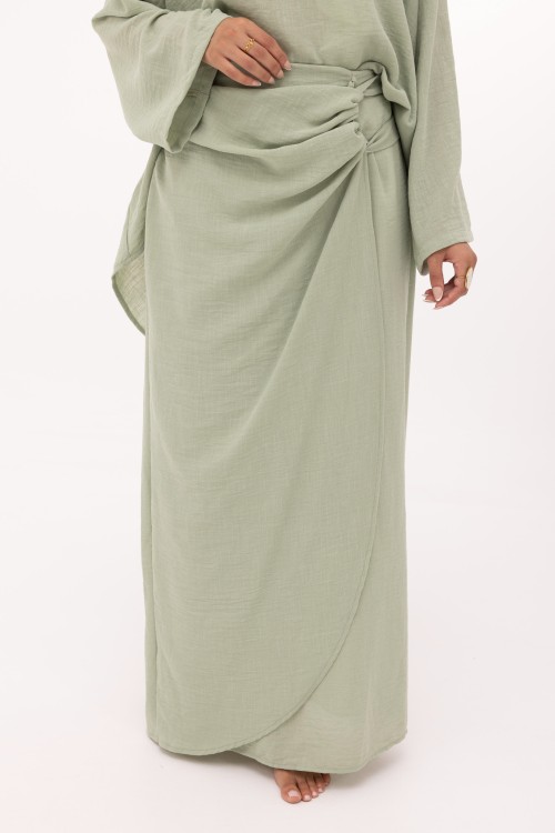 Ensemble Fanny en lin vert